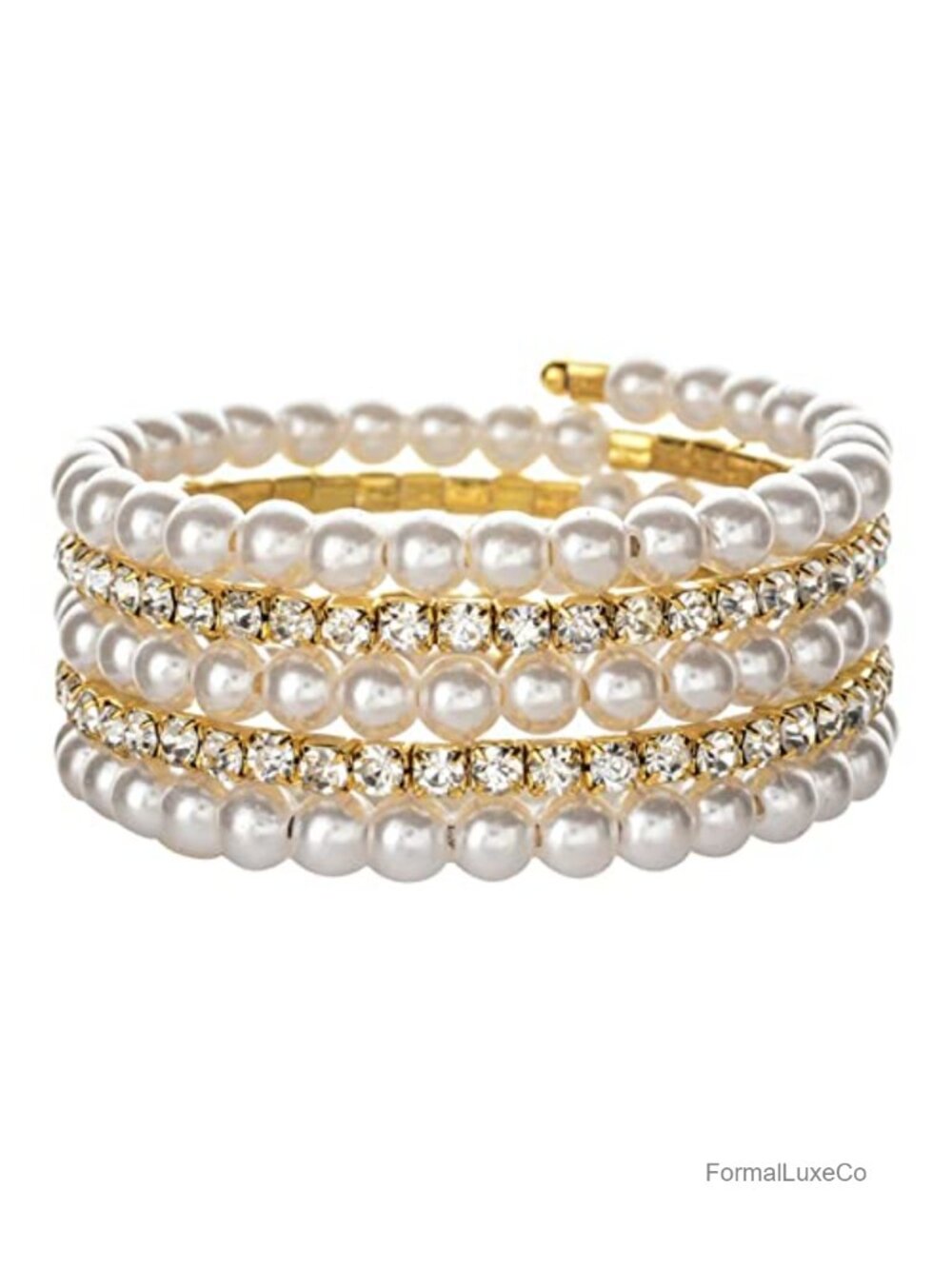 Multilayer Imitation Pearl Stretch Bracelet Bangle Wedding Jewelry